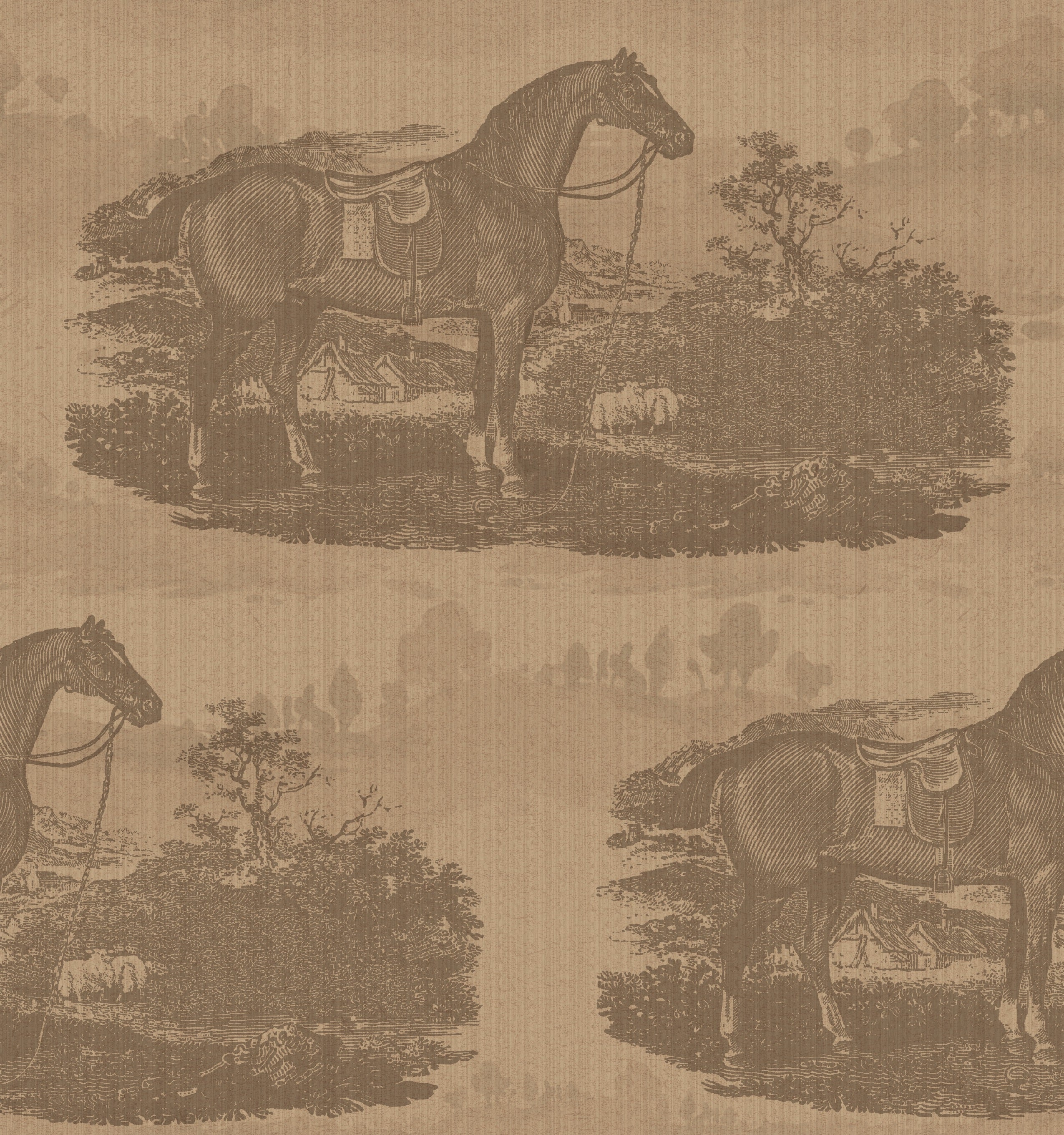Wallpaper Horse Toile Caramel Adamsbro Europe