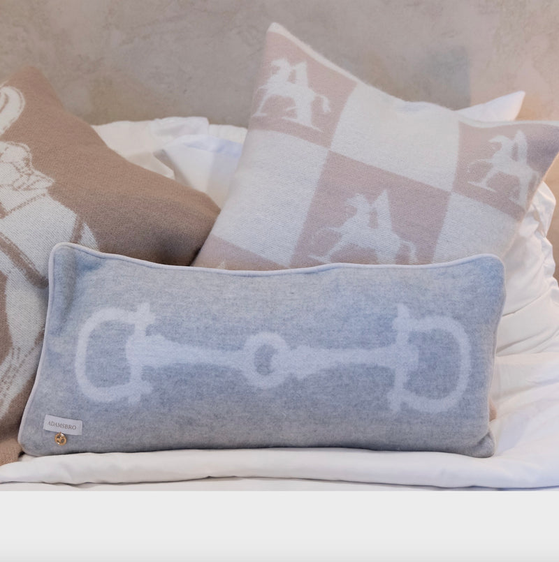 Wool Cashmere Cushion Retro Very Light grey