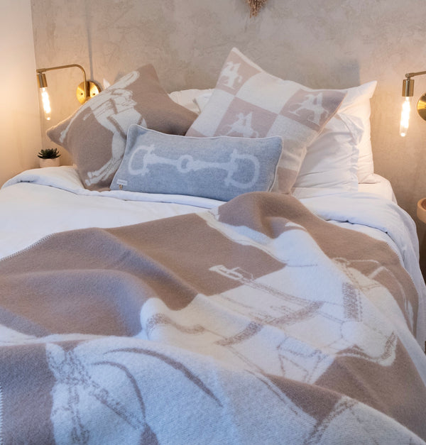 Wool Cashmere Cushion Retro Very Light grey