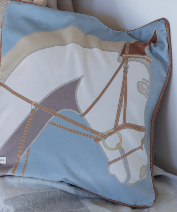 Cheval Cushion in Light Blue