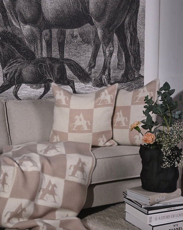 Check Cushion- 100% New Zealand Lambswool