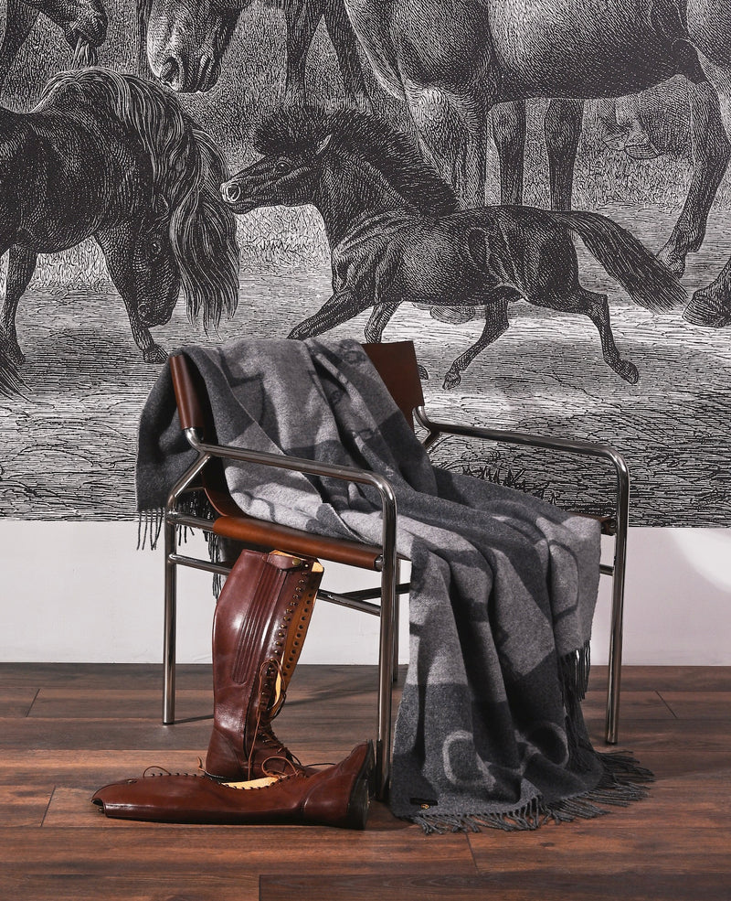 Wool Cashmere Throw Dark grey