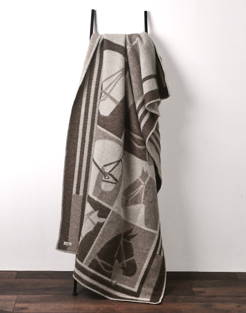 MULTI Horses Throw – 100% New Zealand Lambswool