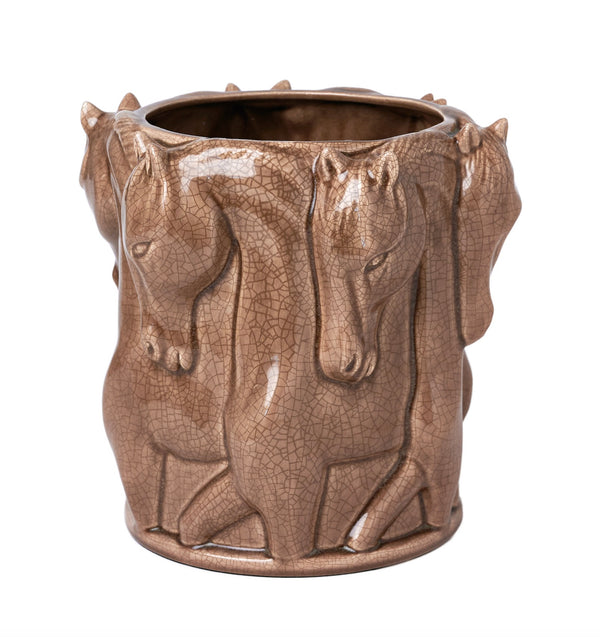 PORTABELLA CRACK CERAMIC VASE DANCING HORSES