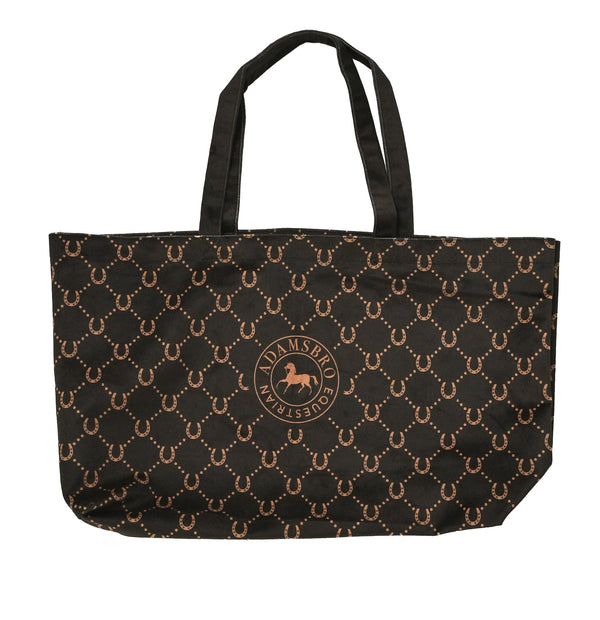Soft Velvet Shopping Bag – Brown Horseshoe  Design