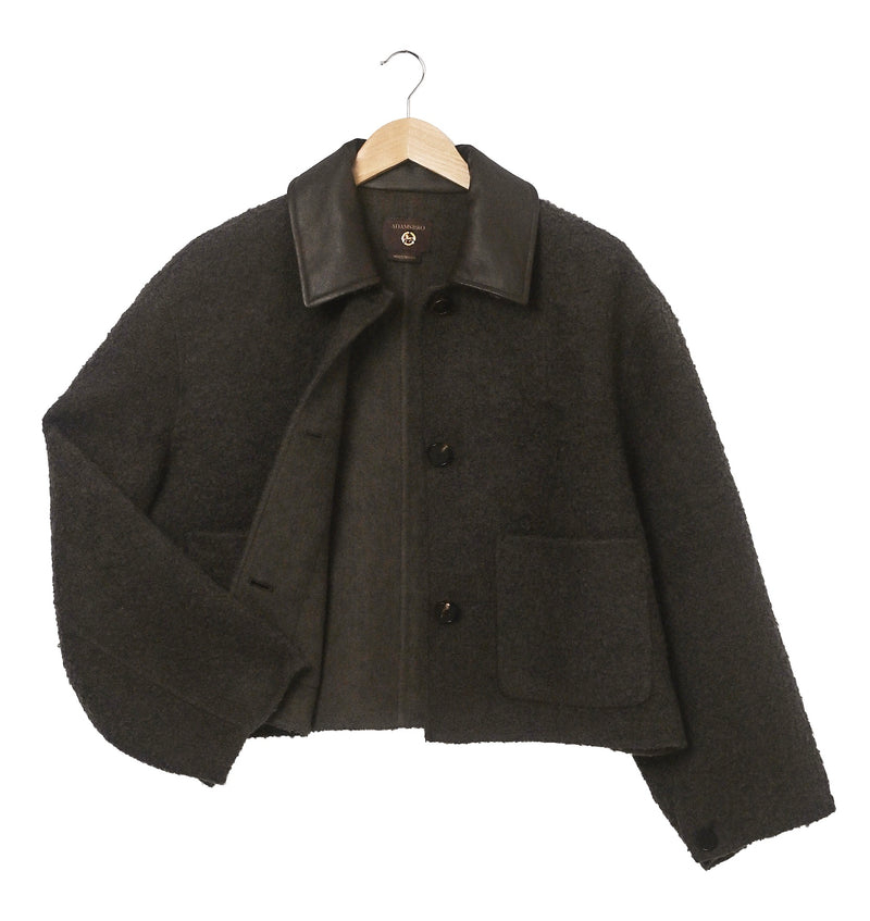 Exclusive  Bouclé Wool Jacket – Brown