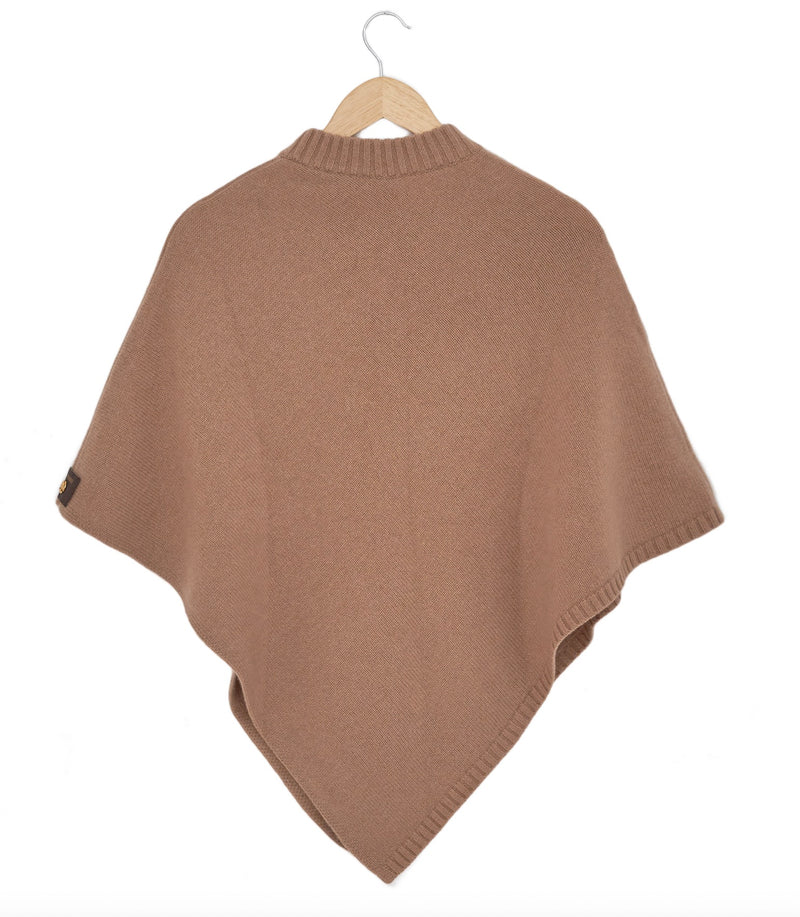 Solid Poncho Cashmere Camel