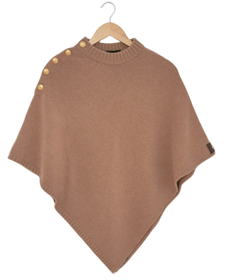 Solid Poncho Cashmere Camel