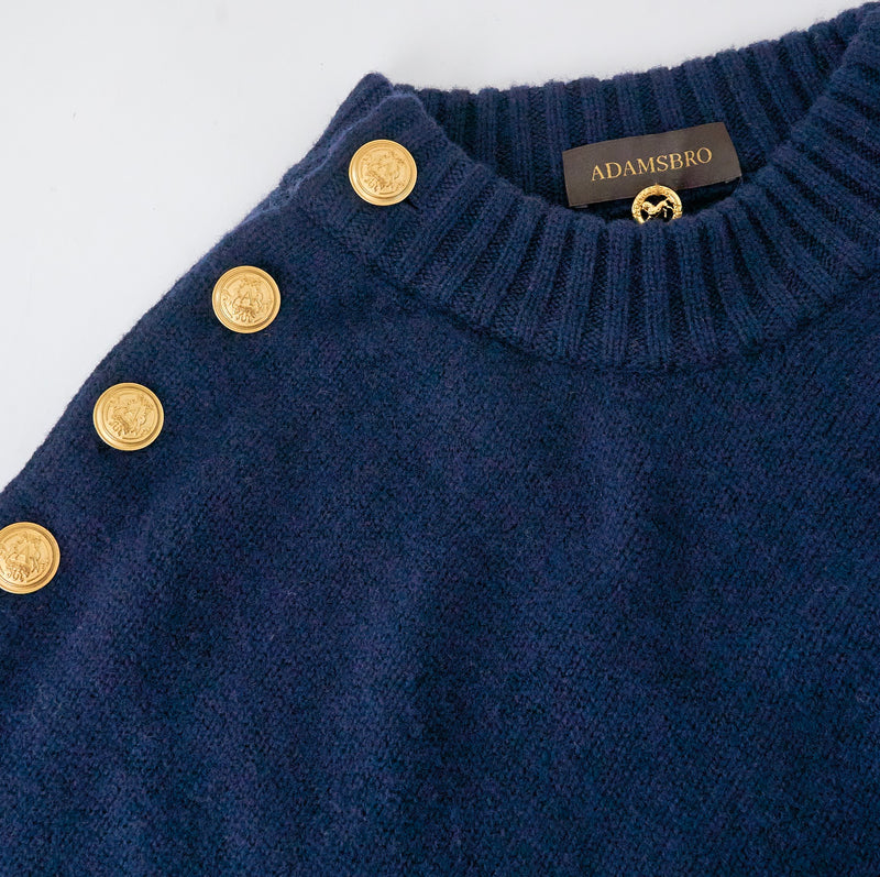 Solid Poncho Cashmere Navy