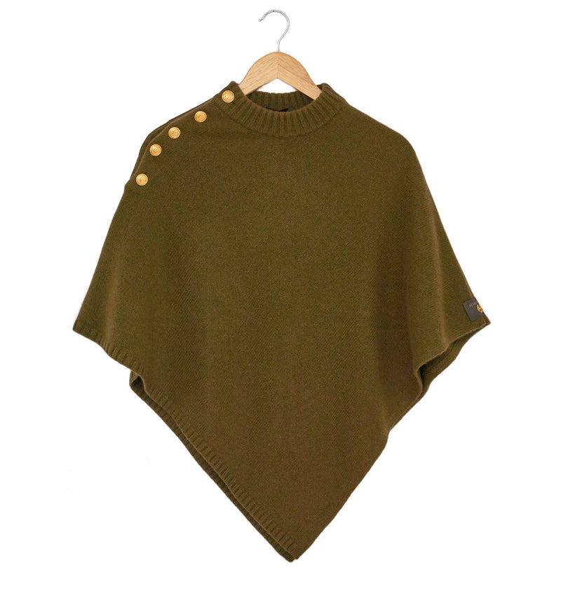 Solid Poncho Cashmere Olive