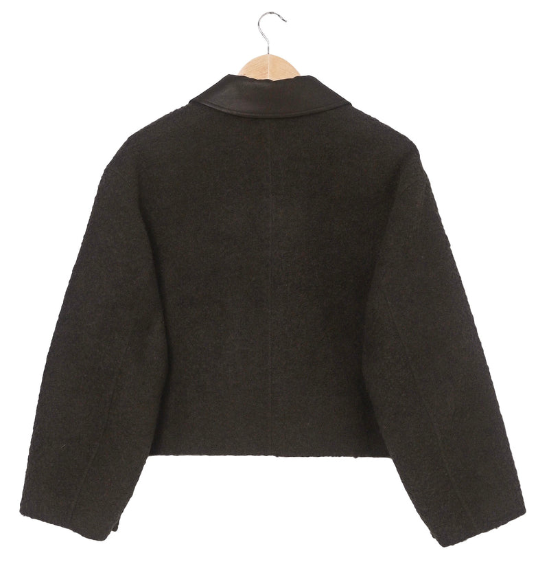 Exclusive  Bouclé Wool Jacket – Brown