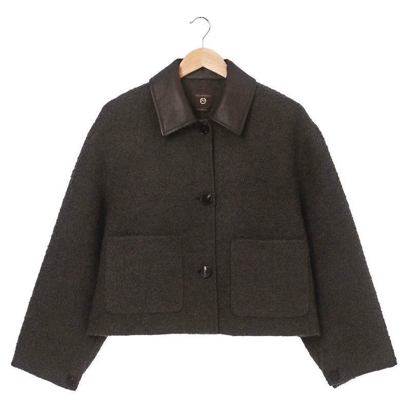 Exclusive  Bouclé Wool Jacket – Brown