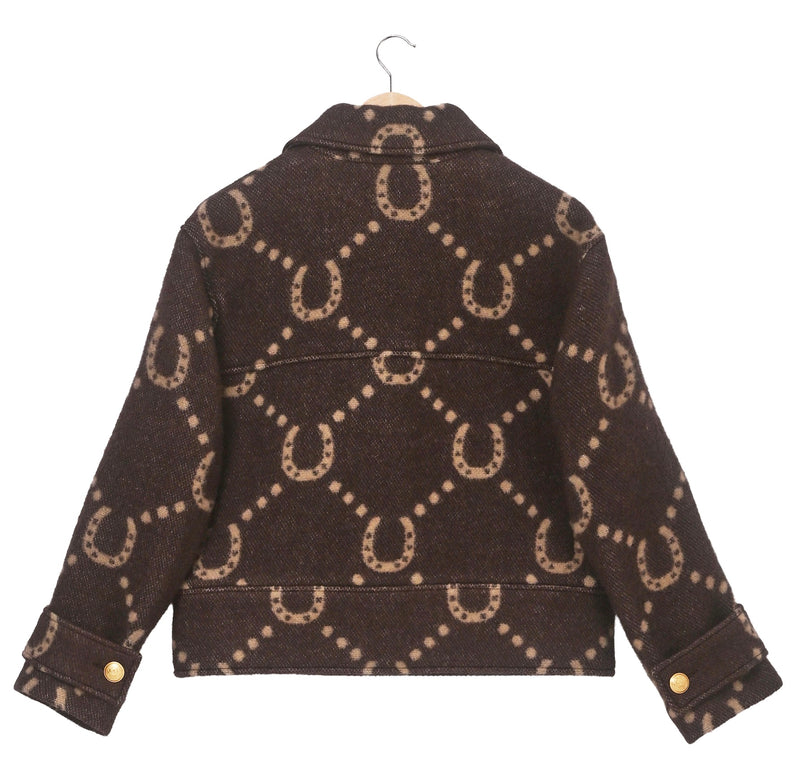 ADAMSBRO Horseshoe Blanket Jacket – Brown & Camel