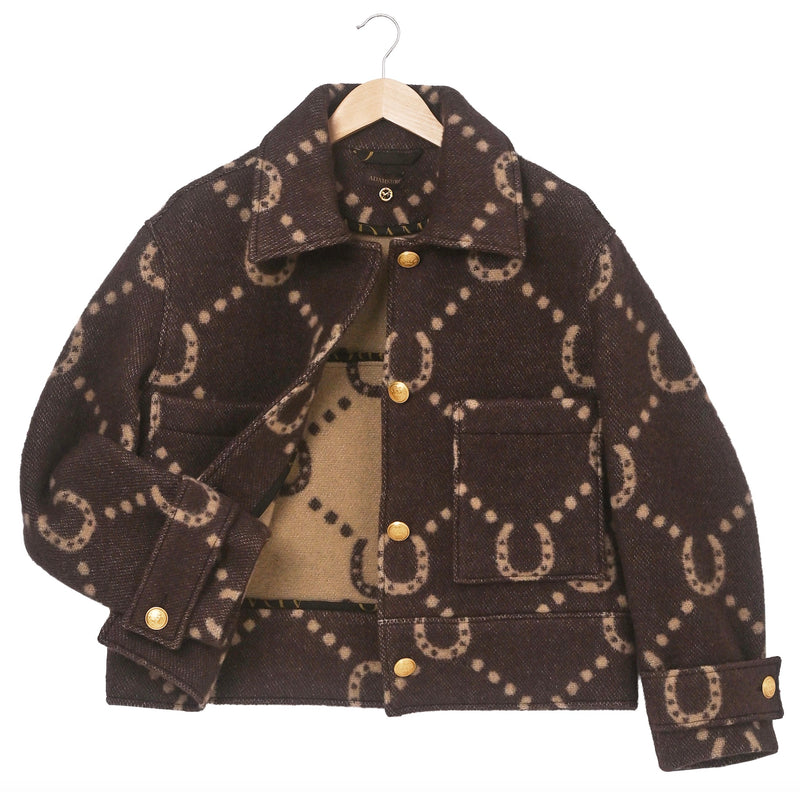 ADAMSBRO Horseshoe Blanket Jacket – Brown & Camel