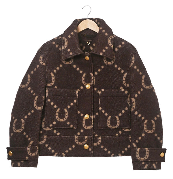 ADAMSBRO Horseshoe Blanket Jacket – Brown & Camel