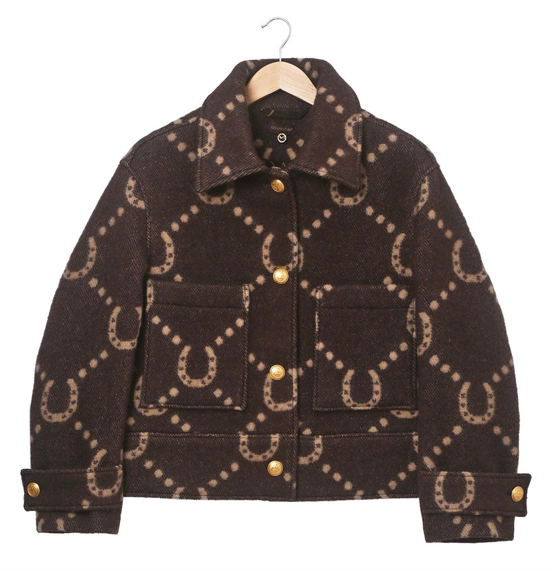 ADAMSBRO Horseshoe Blanket Jacket – Brown & Camel