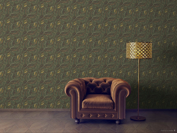 17-09-006-60 WALLPAPER TRESSAGE Olive