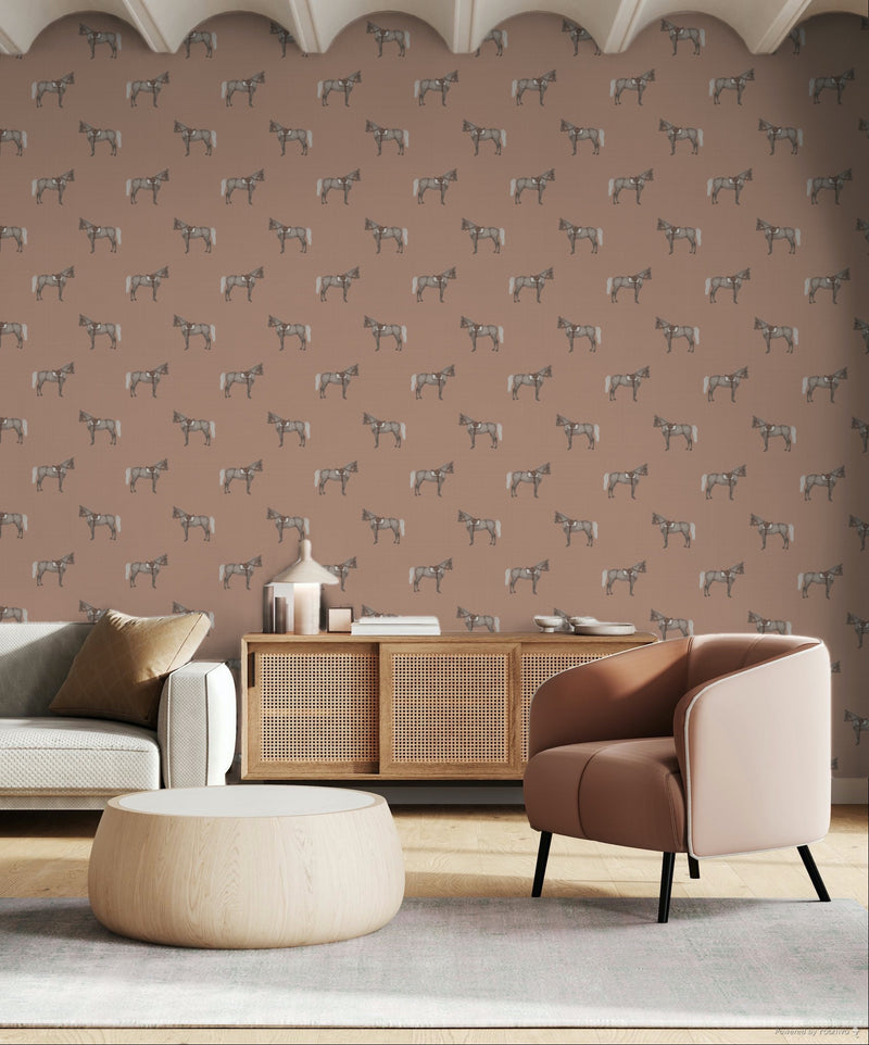 17-09-007-05 Wallpaper Petit Horse Red Mocca