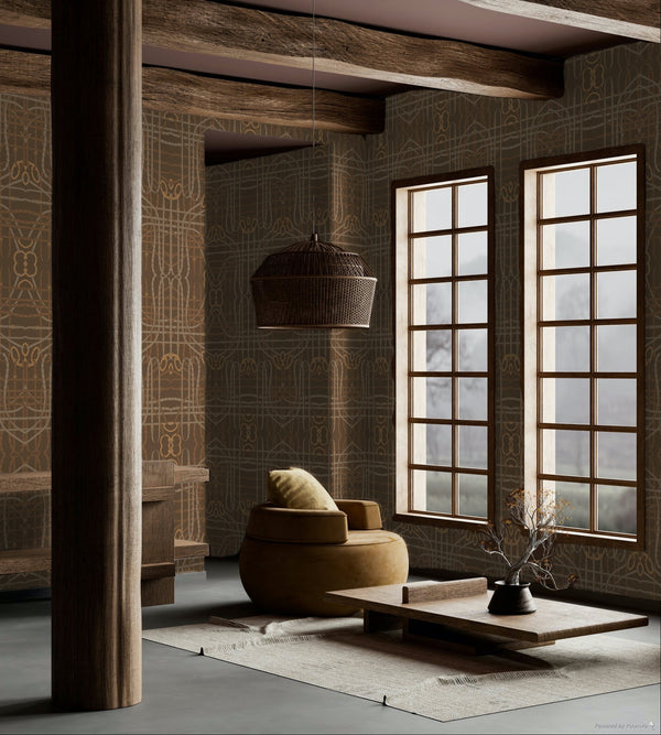 17-09-024-45 ADAMSBRO WALLPAPER BRIDLE DARK BROWN