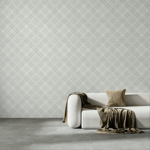 17-09-034-00 ADAMSBRO WALLPAPER TARTAN OFF-WHITE