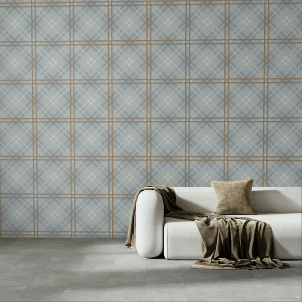 17-09-034-30 ADAMSBRO WALLPAPER TARTAN Mirage Grey