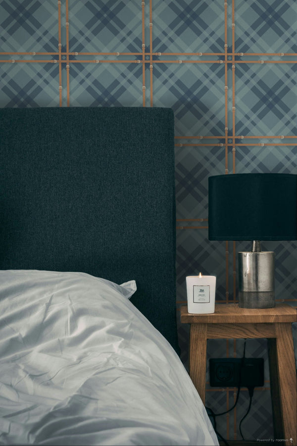 17-09-034-69 ADAMSBRO WALLPAPER TARTAN NORTH ATLANTIC
