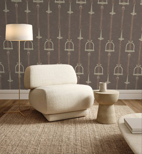 17-09-035-06 ADAMSBRO WALLPAPER STIRRUP BROWN