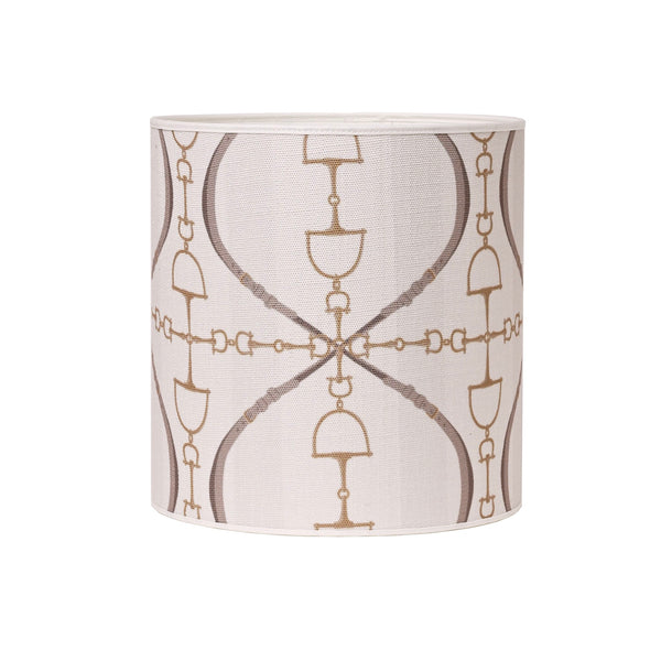Snaffle Bit Lamp stand Silver Including off-white Bite Luxury lampcover