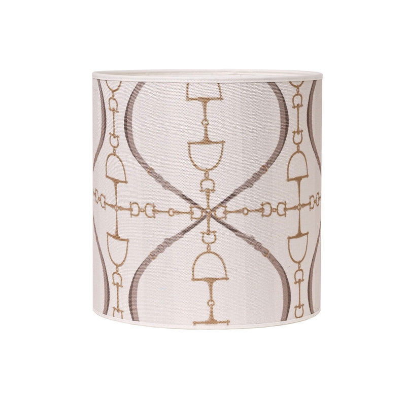 Snaffle Bit Lamp stand  Brass including Off-white Linnen Bite Luxury Lampshade