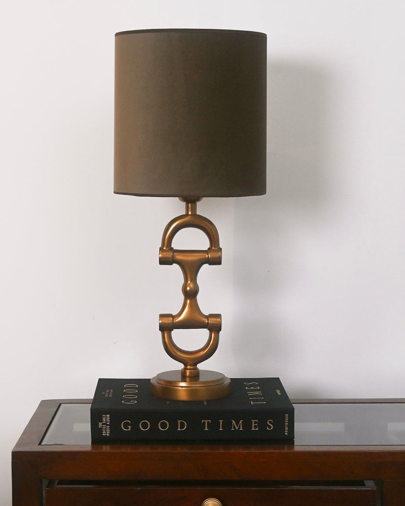 BIT Lamp stand Brass including Brown lamp shade.