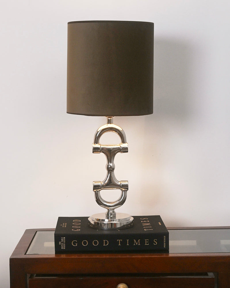 BIT Lamp stand Silver including brown lamp shade.