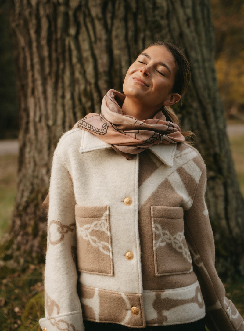 CASHMERE SCARF  HORSE PINK