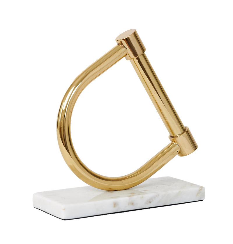 Stirrup Decor Gold with white marble stand