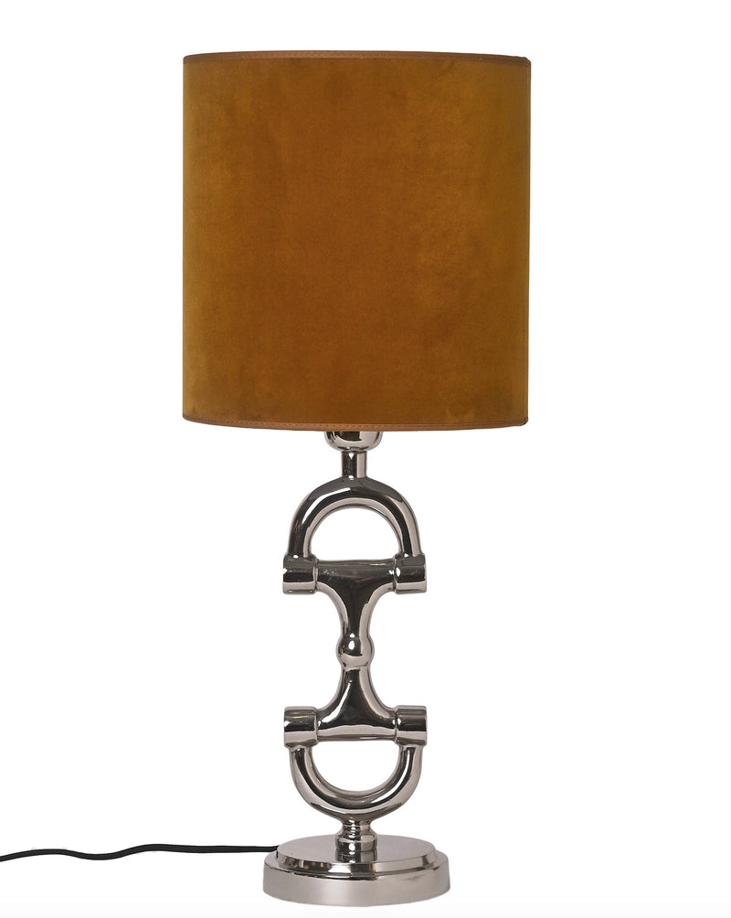 BIT Lamp stand Silver including golden mustard lamp shade.