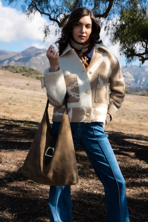 ADAMSBRO Classic Blanket Jacket – Nougat & Off-white