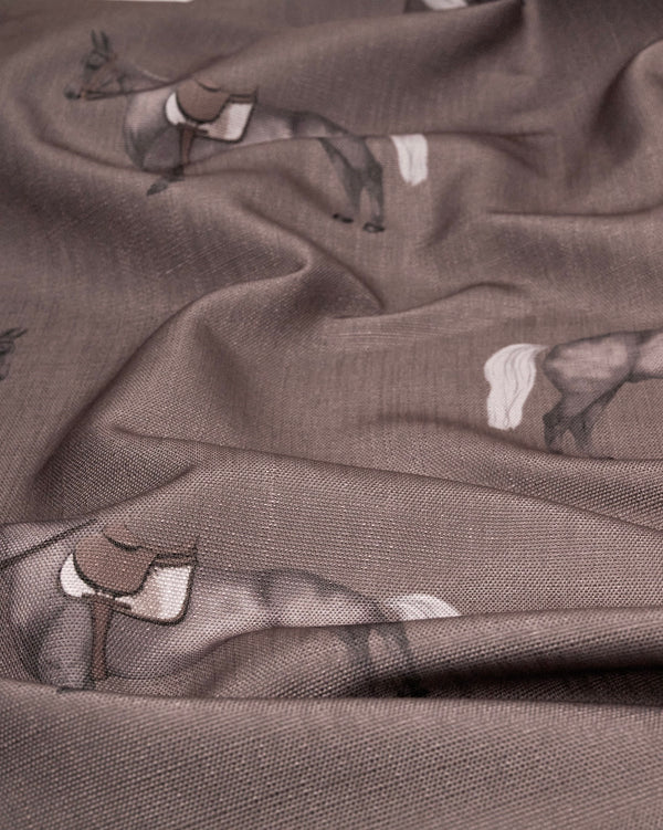 FABRIC BY METER PETIT HORSE MUD