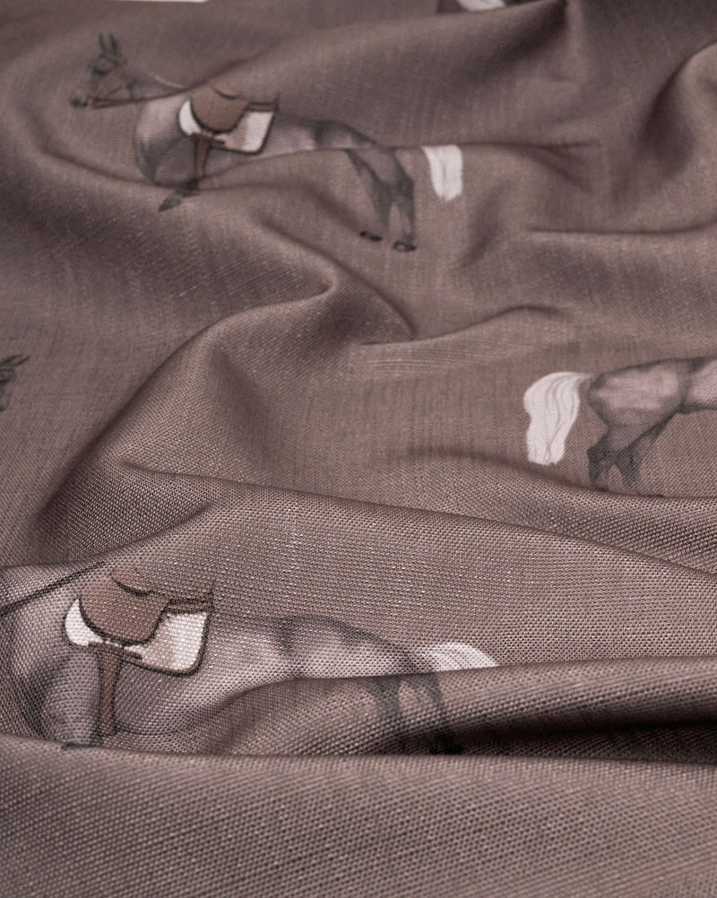 FABRIC BY METER PETIT HORSE MUD