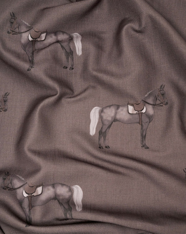FABRIC BY METER PETIT HORSE MUD