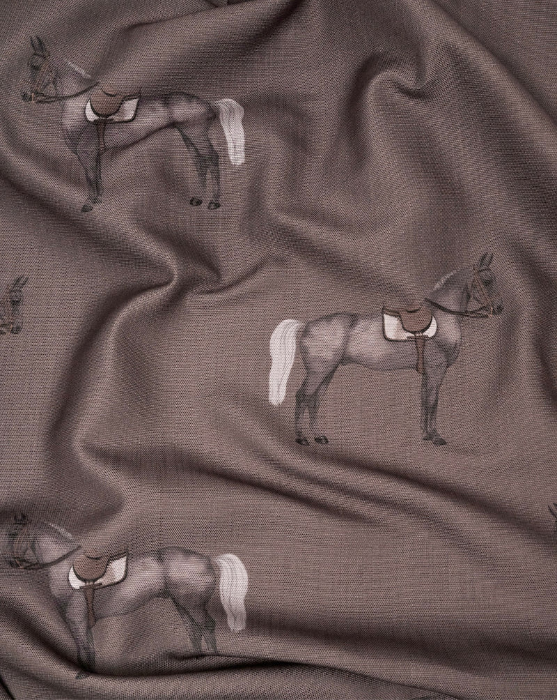 FABRIC BY METER PETIT HORSE MUD