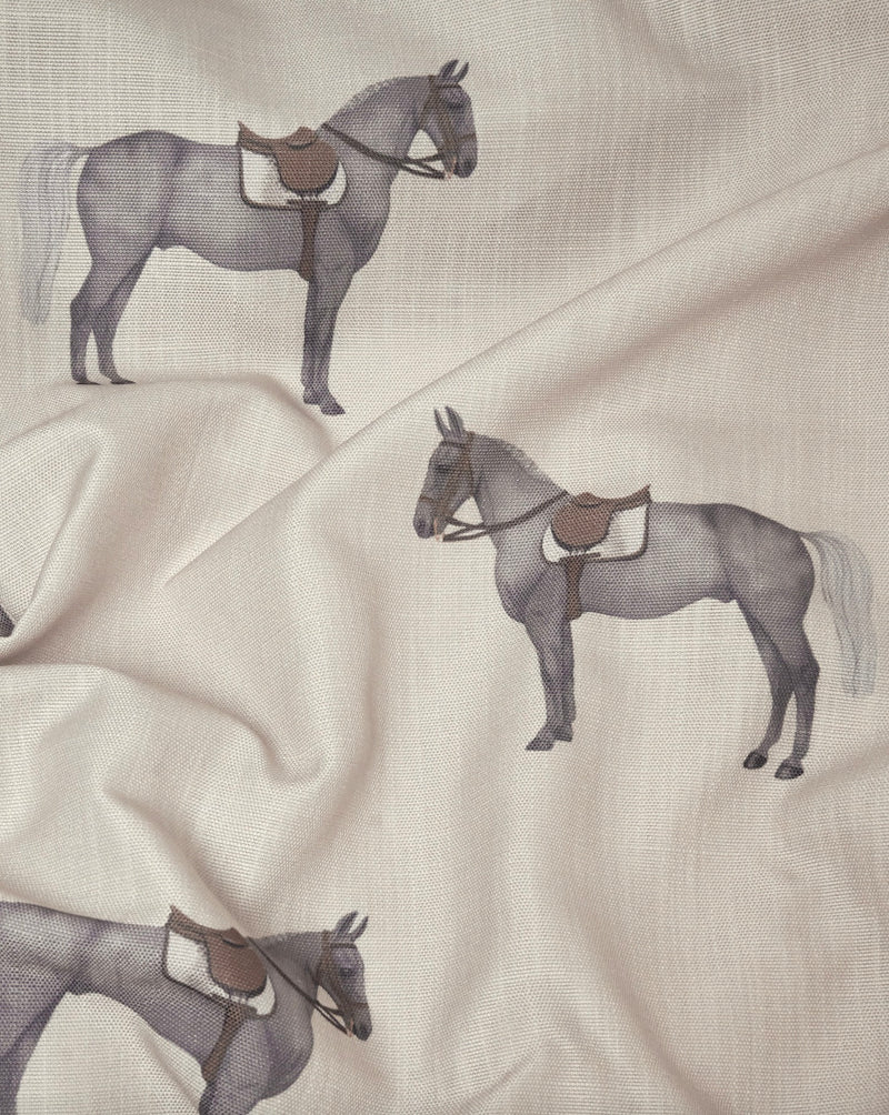 FABRIC BY METER PETIT HORSE OFF-WHITE