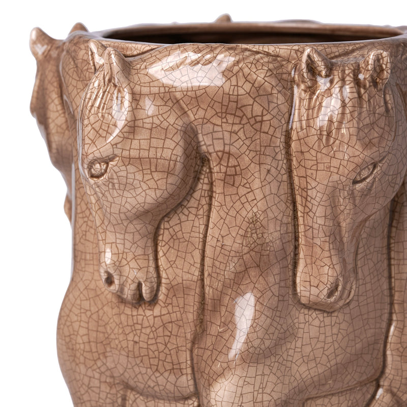 PORTABELLA  CRACK CERAMIC VASE DANCING HORSES