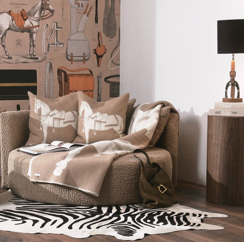 HORSES Throw – 100% New Zealand Lambswool