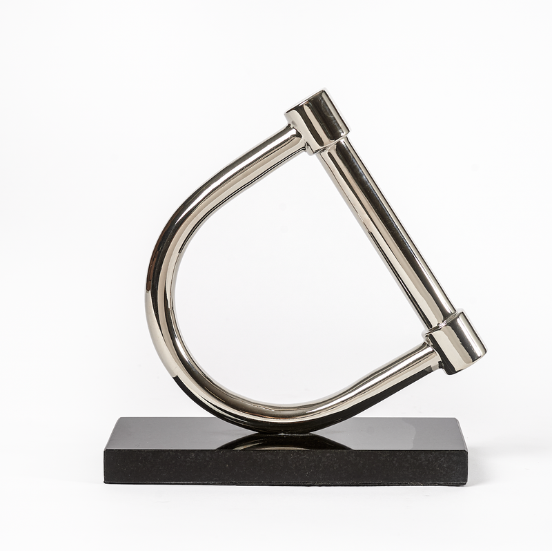 Stirrup Decor Silver with Black Marble stand