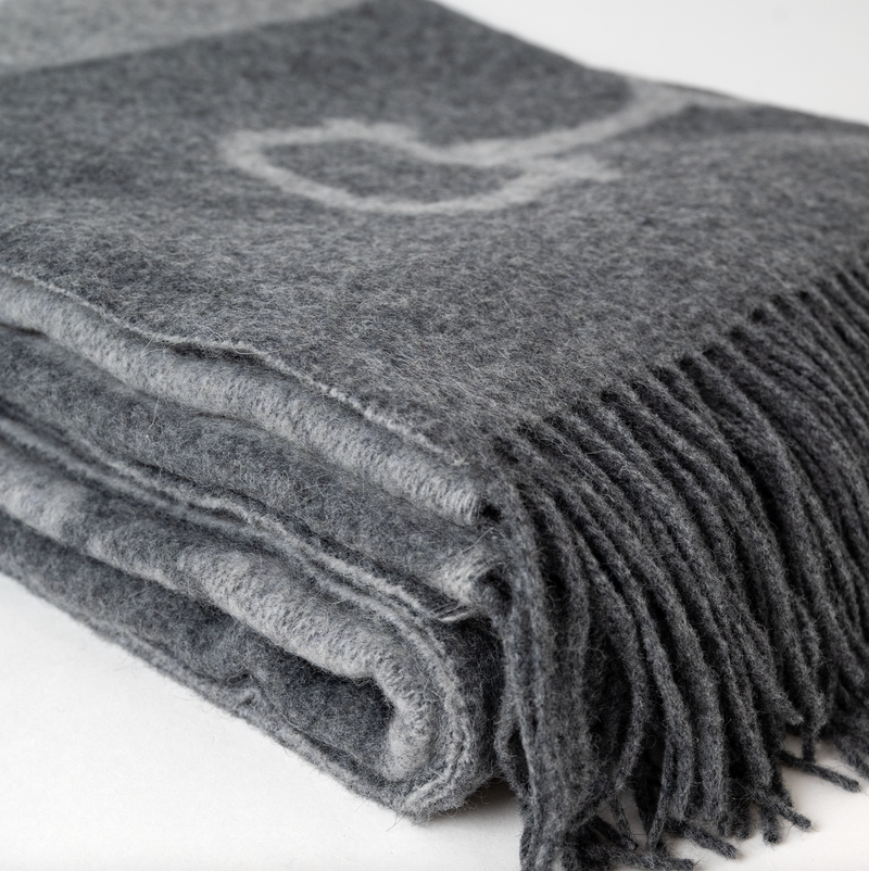 Wool Cashmere Throw Dark grey