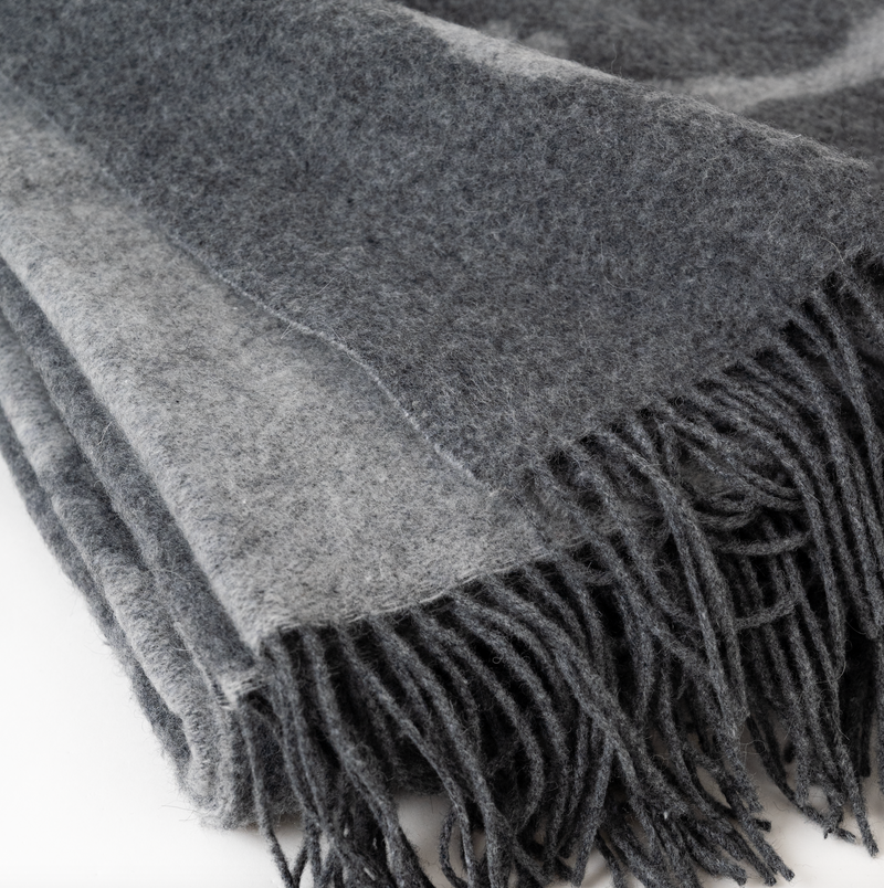 Wool Cashmere Throw Dark grey