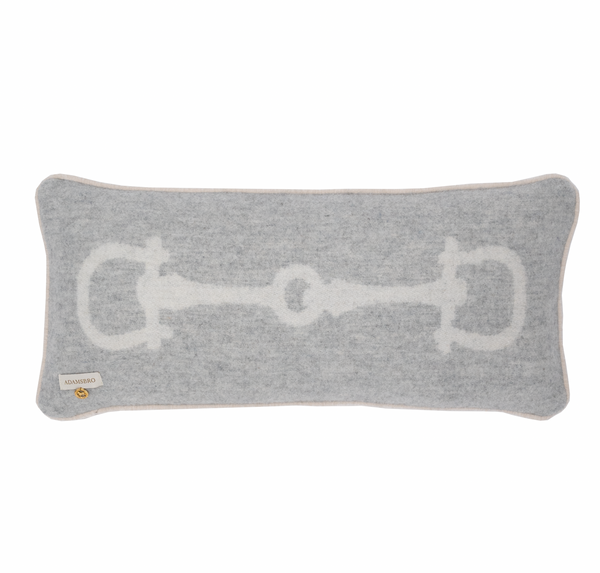 Wool Cashmere Cushion Retro Very Light grey