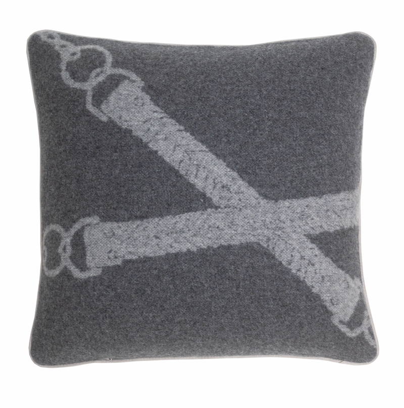 Wool Cashmere Cushion Classic Dark grey.