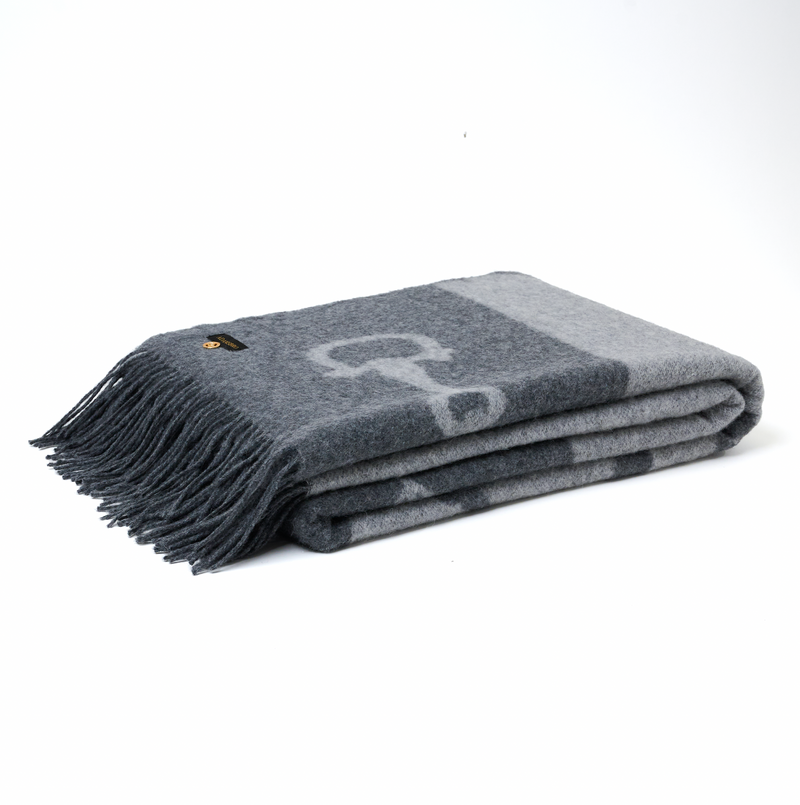 Wool Cashmere Throw Dark grey