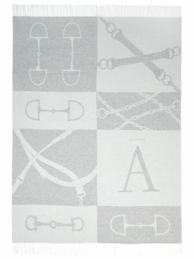 Adamsbro Equestrian Design lightgrey Cashmere Throw – Adamsbro Europe