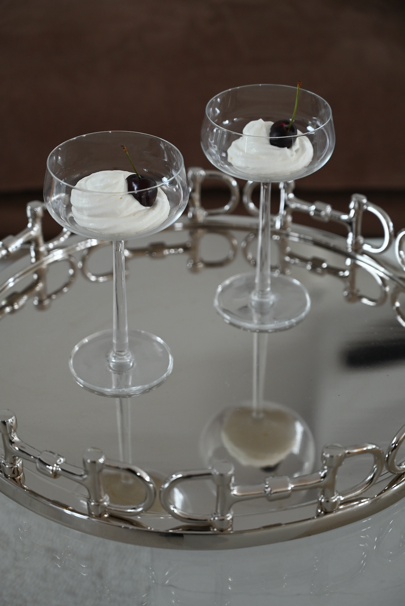 Silver Snaffel Bit Round Tray